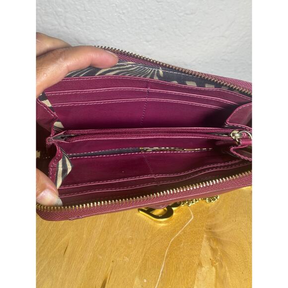 Ted Baker Burgundy Leather Zip Around Wallet - Picture 6 of 7